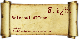 Beleznai Áron névjegykártya