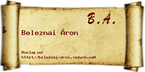 Beleznai Áron névjegykártya