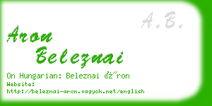 aron beleznai business card